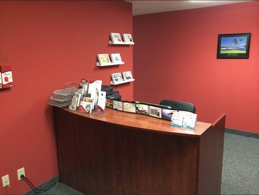 Front desk upon entering Creative Results corporate office.