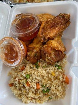 Fried rice and wings