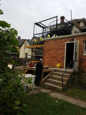 Setting up racking for a solar array