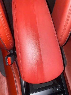 Beautiful red leather interior with leather conditioner applied!