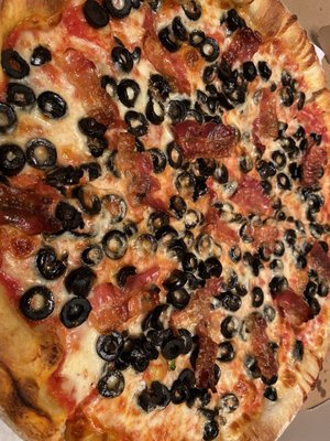 Black olives and bacon my favorite