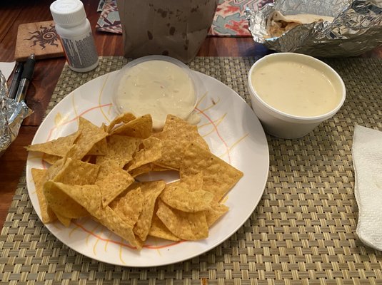 CHIPS & QUESO. We love this queso, it's well made.