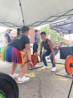 Deadlifting at Pride Fest 2023