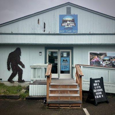 "Basecamp" -- the Hood Canal Adventures storefront where you check in for the class. There's also a cute gift shop inside.