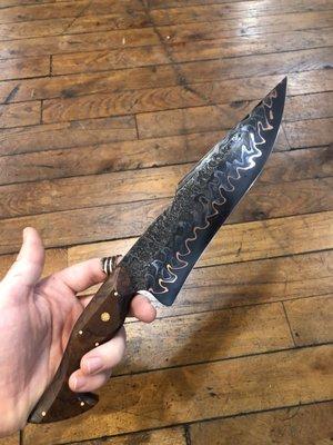 Bowie Style Hunter/Fighter by Luke Sparrow of Feathered Knife Works