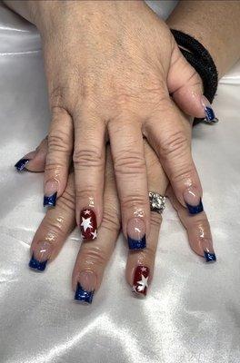 Gel X 4th of July nails.