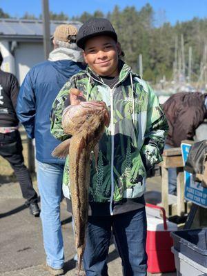 Ling Cod caught by 11yr old.