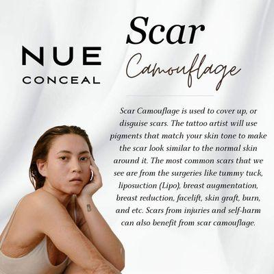 Scar camouflage using Nue conceal