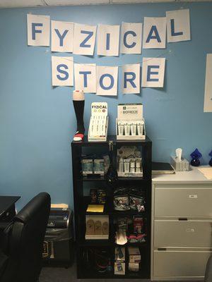 Our FYZICAL Store features the latest professional creams, tools, and training equipment.