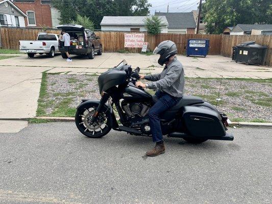 Happy Customer Delivery of new Indian custom motorcycle.