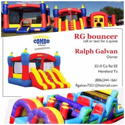 RG bouncer call or text to reserve your date