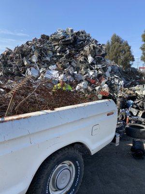 Unloading at the scrap pile