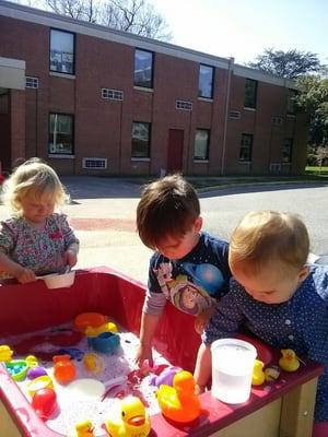 Sensory table fun.