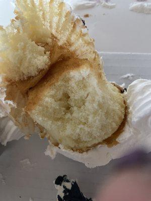 Very dry vanilla cupcake.