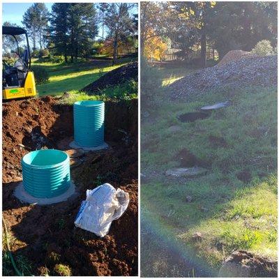 Septic Risers Installation 

Pic on right is the "Before"
Poc on left is "Progress"