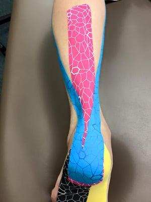 Kinesio Taping for the calves and plantar fasciitis.