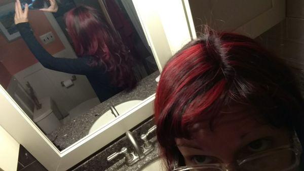 Rocking red highlights