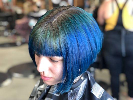 Color by client, Haircut by Lora. Inspired by Mathilda from the movie LEON: The professional