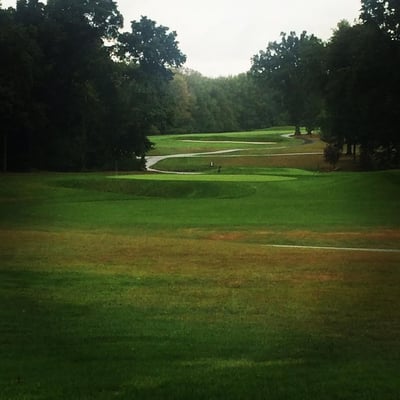 170 yard par 3 sixth. If you're short and left, you have a tough bunker shot. Yet fair due to easier route right.