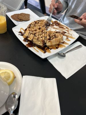 Snickers waffle