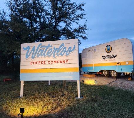 Waterloo Trailer and Sign.