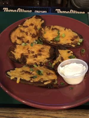 Potato skins (on the crispy side)