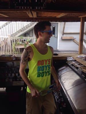 Sunday Funday on the patio! sexy bartender!