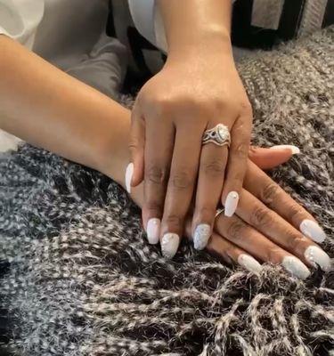 These were my wedding nails done by glaze nail salon!!