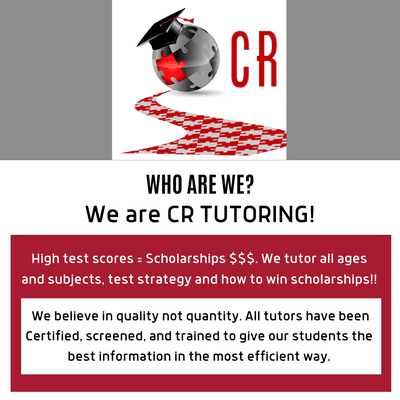 What is CR Tutoring & Test Strategies? Learn more about us and our work to support students with the highest quality tutors!