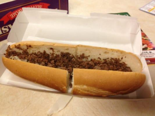 Pathetic excuse for a cheesesteak... not cool.