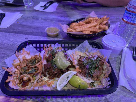 Tacos, fries