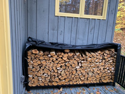 Stacked Birch Firewood