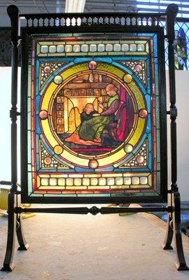 John LaFarge firescreen restoration for The Thomas Edison house museum