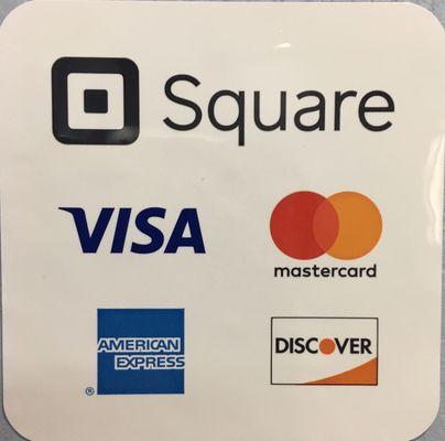 We accepts major credit cards.  Thanks to Square.