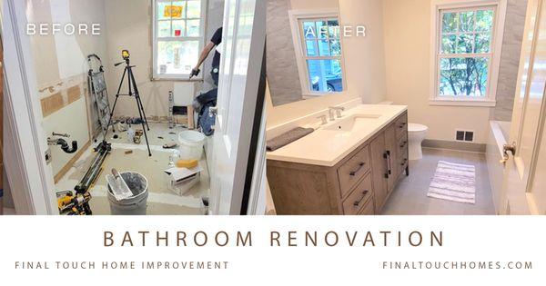 Bathroom renovation project transformed an outdated space into a modern, stylish, and functional retreat. This project included a complete