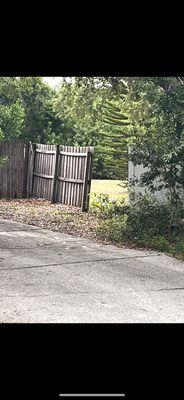 Completely removed fence by residents.