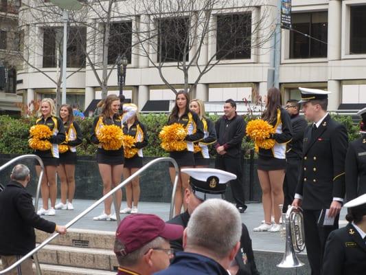 Arizona State Sun Devil Cheerleaders at the 2012 Kraft Fight Hunger Bowl Pep Rally at Union Square.