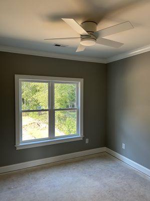 Spacious Bedrooms with ceiling fans.