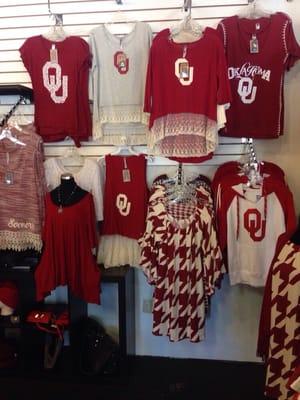 Boomer Sooner baby! We carry a large variety of Ladies accessories and apparel! Sizes S-3X