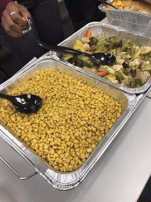 Buttered corn and roasted vegetables