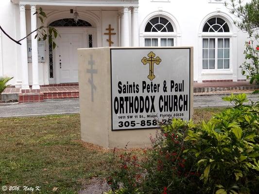 Sign outside St. Peter & St. Paul.