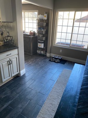 Kitchen/ Dog feeding area.