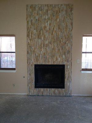 stone fireplace project.