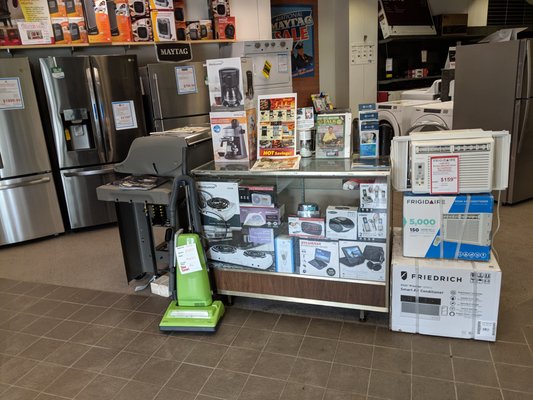 A peek inside our store, We swap display appliances often.