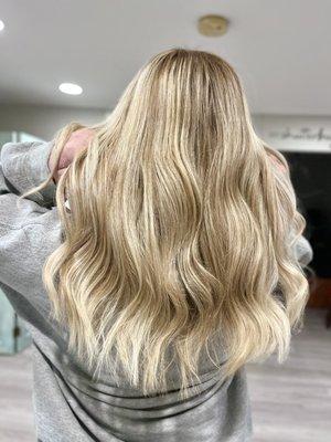 Partial highlights with curls