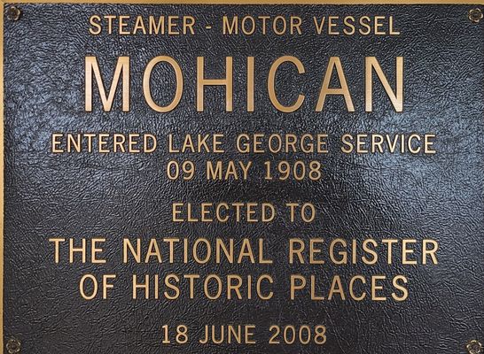 The Mohican's National Register of Historic Places placard.