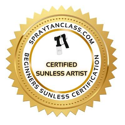 Officially a spray tan class certified sunless artist