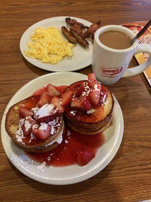 Strawberry Stuffed French Toast Slam and Signature Diner Blend Coffee