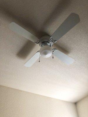 Small fan put up in bedroom 2