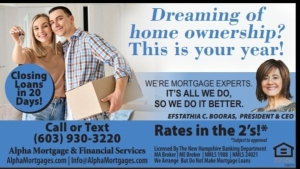 Dreaming of Homeownership! Call us 603 930 3220.